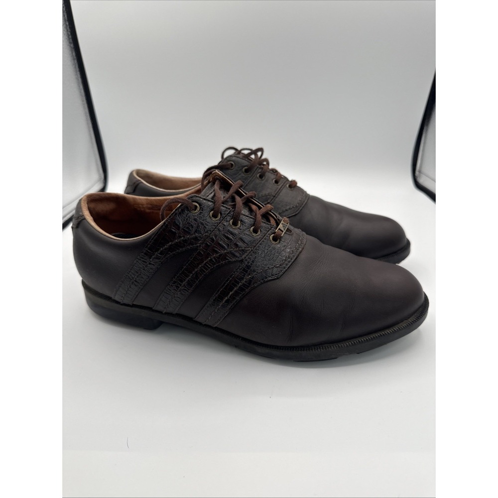 Adidas Z Traxion Tour Golf Shoes Mens‎ US 11.5 Brown Leather Lace Up